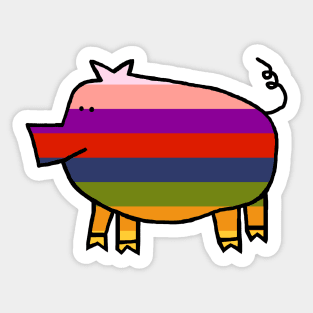 Cute Rainbow Pig Sticker